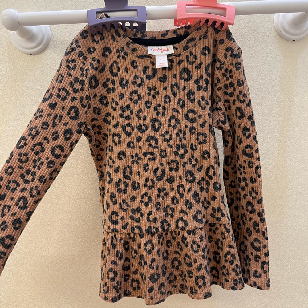 GIRLS 5T CHEETAH LONG SLEEVE
